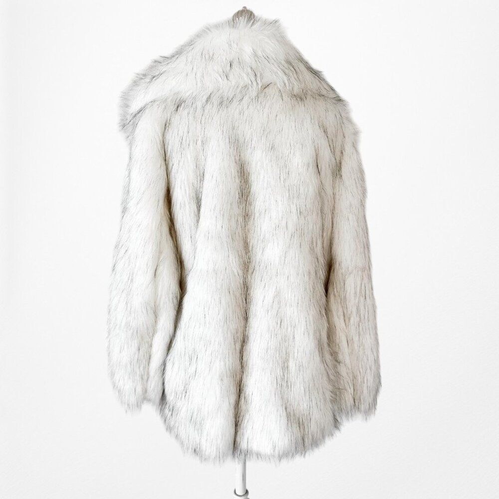 Vintage Y2K White Faux Fur Teddy Bear Style Fluffy Coat Jacket Size M - Picture 7 of 8